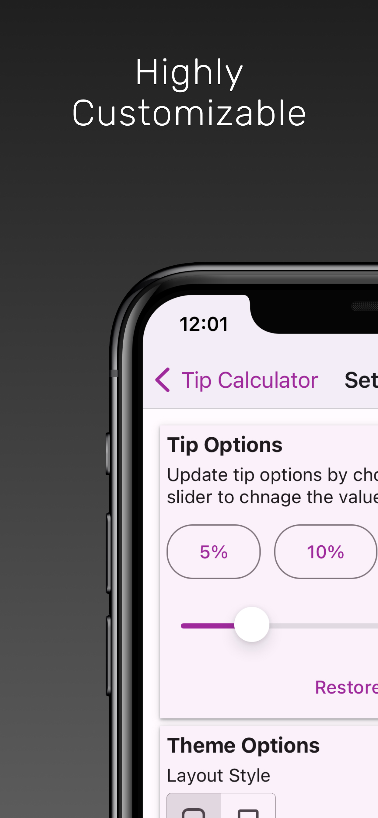 Screenshot of the Easy Tip Calculator app